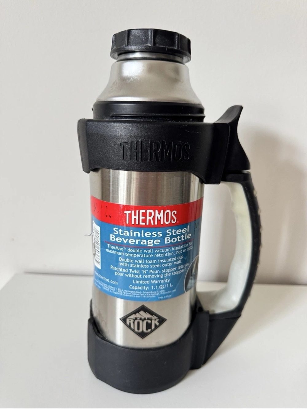 Stainless Steel Rock Thermos Hot Cold Handle Large Lunch 1.1 Quart Coffee